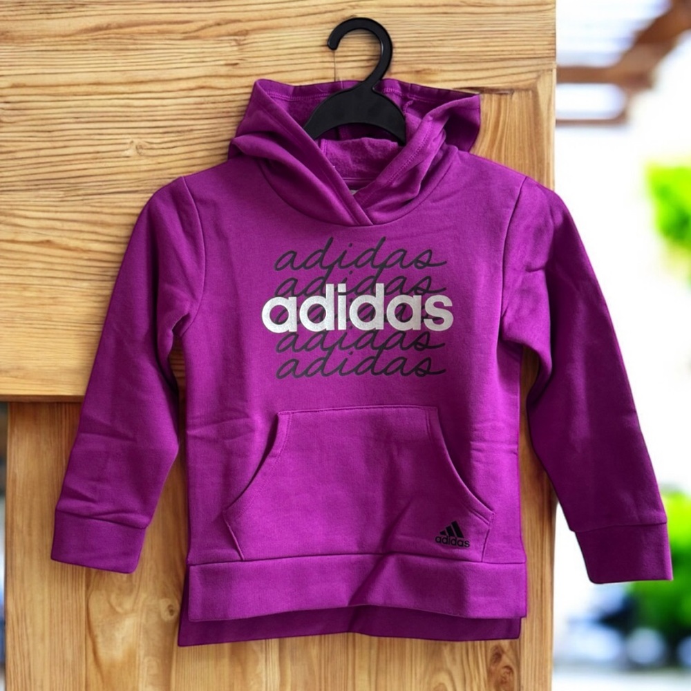 Adidas GIrls Gradient Fleece Sweatshirt Retails $40 NEW Sonic Fuschia